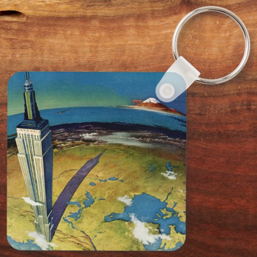 ヴィンテージトラベルニューヨークシティエンパイアステート建物 キーホルダー (裏面)