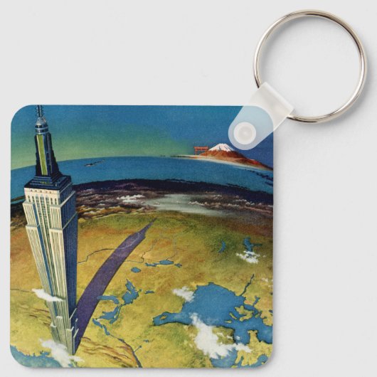 ヴィンテージトラベルニューヨークシティエンパイアステート建物 キーホルダー (裏面)