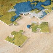 ヴィンテージトラベルニューヨークシティエンパイアステート建物 ジグソーパズル (側面)