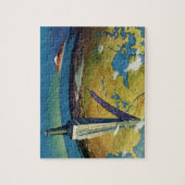 ヴィンテージトラベルニューヨークシティエンパイアステート建物 ジグソーパズル (縦)