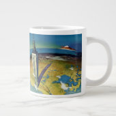 ヴィンテージトラベルニューヨークシティエンパイアステート建物 ジャンボコーヒーマグカップ (右)