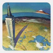 ヴィンテージトラベルニューヨークシティエンパイアステート建物 スクエアシール (正面)