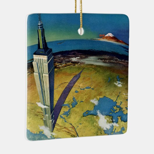 ヴィンテージトラベルニューヨークシティエンパイアステート建物 セラミックオーナメント (右)