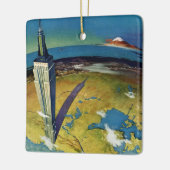 ヴィンテージトラベルニューヨークシティエンパイアステート建物 セラミックオーナメント (左)