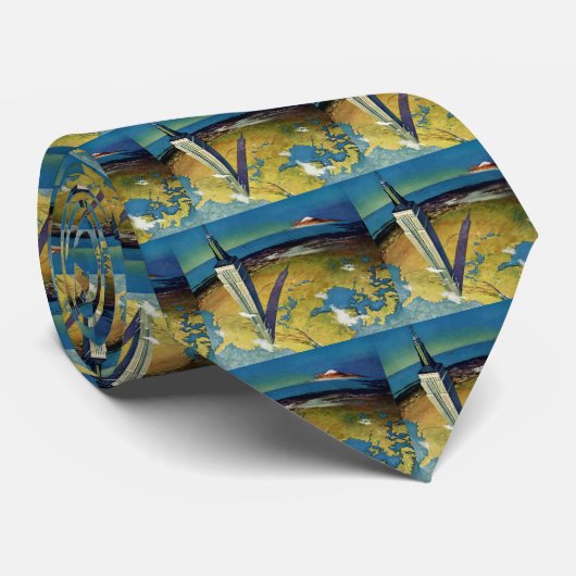 ヴィンテージトラベルニューヨークシティエンパイアステート建物 ネクタイ (ロール)