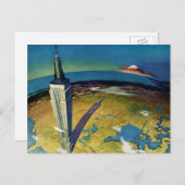 ヴィンテージトラベルニューヨークシティエンパイアステート建物 ポストカード (正面/裏面)