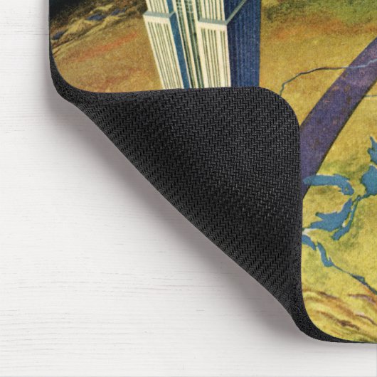 ヴィンテージトラベルニューヨークシティエンパイアステート建物 マウスパッド (コーナー)