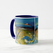 ヴィンテージトラベルニューヨークシティエンパイアステート建物 マグカップ (正面左)