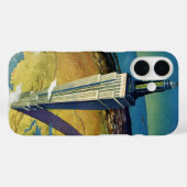 ヴィンテージトラベルニューヨークシティエンパイアステート建物 Case-Mate iPhoneケース (裏面 (横))