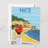 ヴィンテージトラベルニースフランスコートダジュール ポストカード (正面/裏面)