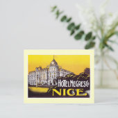 ヴィンテージトラベルニースフランスホテルラベルアート ポストカード (スタンド正面)