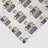 ヴィンテージトラベルネイビーブルー赤面フラワーデカップージ 薄葉紙 (詳細)