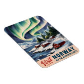 ヴィンテージトラベルノルウェーノーザンライトレトロ風光明媚 マグネット (右側)