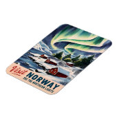 ヴィンテージトラベルノルウェーノーザンライトレトロ風光明媚 マグネット (左側)