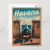 ヴィンテージトラベルハバナキューバレトログラフィック ポストカード (正面/裏面)