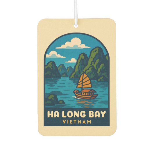 ヴィンテージトラベルハロングベイベトナムレトロ風光明媚 カーエアーフレッシュナー (正面)