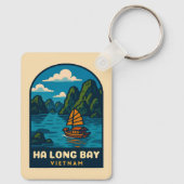 ヴィンテージトラベルハロングベイベトナムレトロ風光明媚 キーホルダー (裏面)