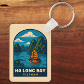 ヴィンテージトラベルハロングベイベトナムレトロ風光明媚 キーホルダー (裏面)