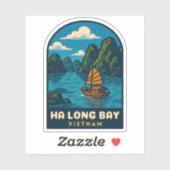 ヴィンテージトラベルハロングベイベトナムレトロ風光明媚 シール (シート)