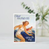 ヴィンテージトラベルハワイサーフィン ポストカード (スタンド正面)