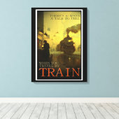 ヴィンテージトラベルバイトレインキャンバスプリントプリント キャンバスプリント (インサイチュ (ウッドフロア))
