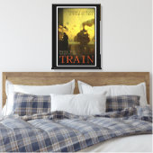 ヴィンテージトラベルバイトレインキャンバスプリントプリント キャンバスプリント (インサイチュ (寝室))