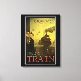 ヴィンテージトラベルバイトレインキャンバスプリントプリント キャンバスプリント