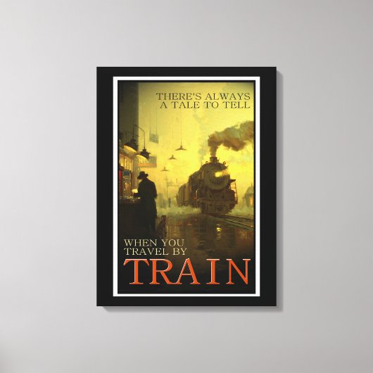 ヴィンテージトラベルバイトレインキャンバスプリントプリント キャンバスプリント (正面)