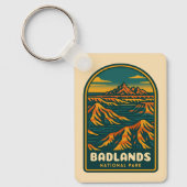 ヴィンテージトラベルバッドランズナショナルパークレトロ風光明媚 キーホルダー (正面)