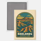 ヴィンテージトラベルバッドランズナショナルパークレトロ風光明媚 マグネット (正面/裏面)