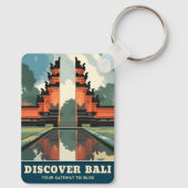 ヴィンテージトラベルバリインドネシアテンプルゲートレトロ キーホルダー (裏面)