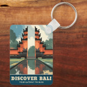 ヴィンテージトラベルバリインドネシアテンプルゲートレトロ キーホルダー (裏面)