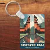 ヴィンテージトラベルバリインドネシアテンプルゲートレトロ キーホルダー (正面)