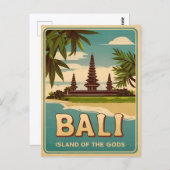 ヴィンテージトラベルバリインドネシアレトログラフィック ポストカード (正面/裏面)