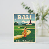 ヴィンテージトラベルバリインドネシアレトログラフィック ポストカード (スタンド正面)