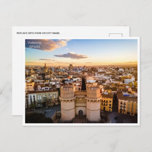 ヴィンテージトラベルバレンシアスペインレトロ ポストカード (正面/裏面)