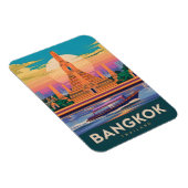 ヴィンテージトラベルバンコクタイランドサンセットテンプル マグネット (右側)