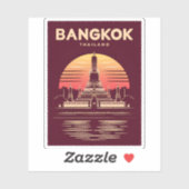 ヴィンテージトラベルバンコクタイランドレトログラフィック シール (シート)