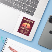 ヴィンテージトラベルバンコクタイランドレトログラフィック シール (ノートパソコンとiPhone)