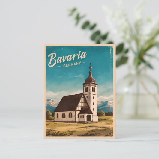 ヴィンテージトラベルバヴァリアドイツレトロ風光明媚 ポストカード (スタンド正面)