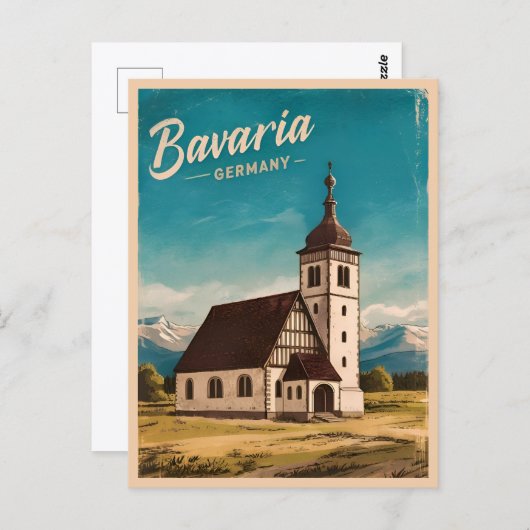 ヴィンテージトラベルバヴァリアドイツレトロ風光明媚 ポストカード (正面/裏面)