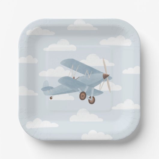 ヴィンテージトラベルバースデーパーティー ペーパープレート (正面)