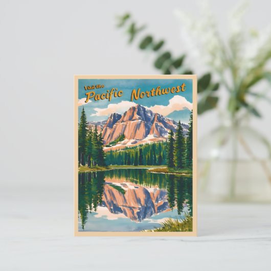 ヴィンテージトラベルパシフィックノースウエストレトロ風光明媚 ポストカード (スタンド正面)