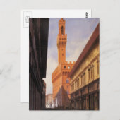 ヴィンテージトラベルパラッツォヴェッキオフィレンツェイタリア ポストカード (正面/裏面)