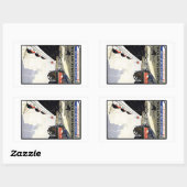 ヴィンテージトラベルパリアヴルニューヨーク 長方形シール (シート)