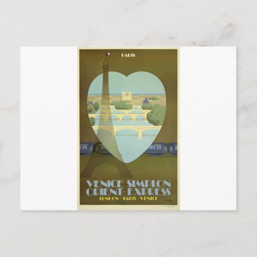 ヴィンテージトラベルパリフランスオリエント表現 ポストカード (正面)