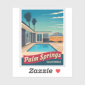 ヴィンテージトラベルパーム春カリフォルニアランドスケープ シール (シート)