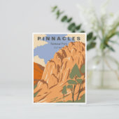 ヴィンテージトラベルピナクルズナショナルパークカリフォルニア ポストカード (スタンド正面)
