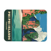 ヴィンテージトラベルピピアイランズタイランドシーサイド マグネット (横)