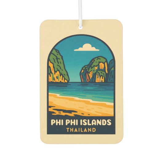 ヴィンテージトラベルピピアイランズタイランドビーチ カーエアーフレッシュナー (正面)